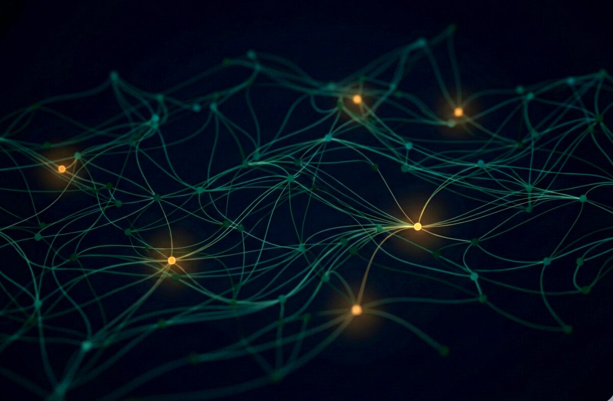 Abstract netwerk visualisatie voor Sustainder